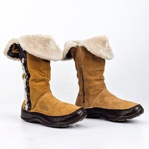 The Northface Women Josie Wheat Suede Warm Winter Tall Boots sz 8